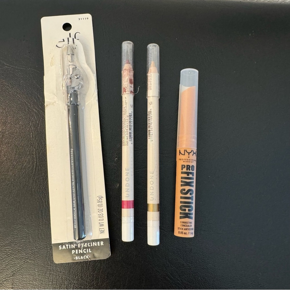 New. e.l.f. Satin Eyeliner Pencil and NYX Pro Fat Stick Set. Set of 4 makeup